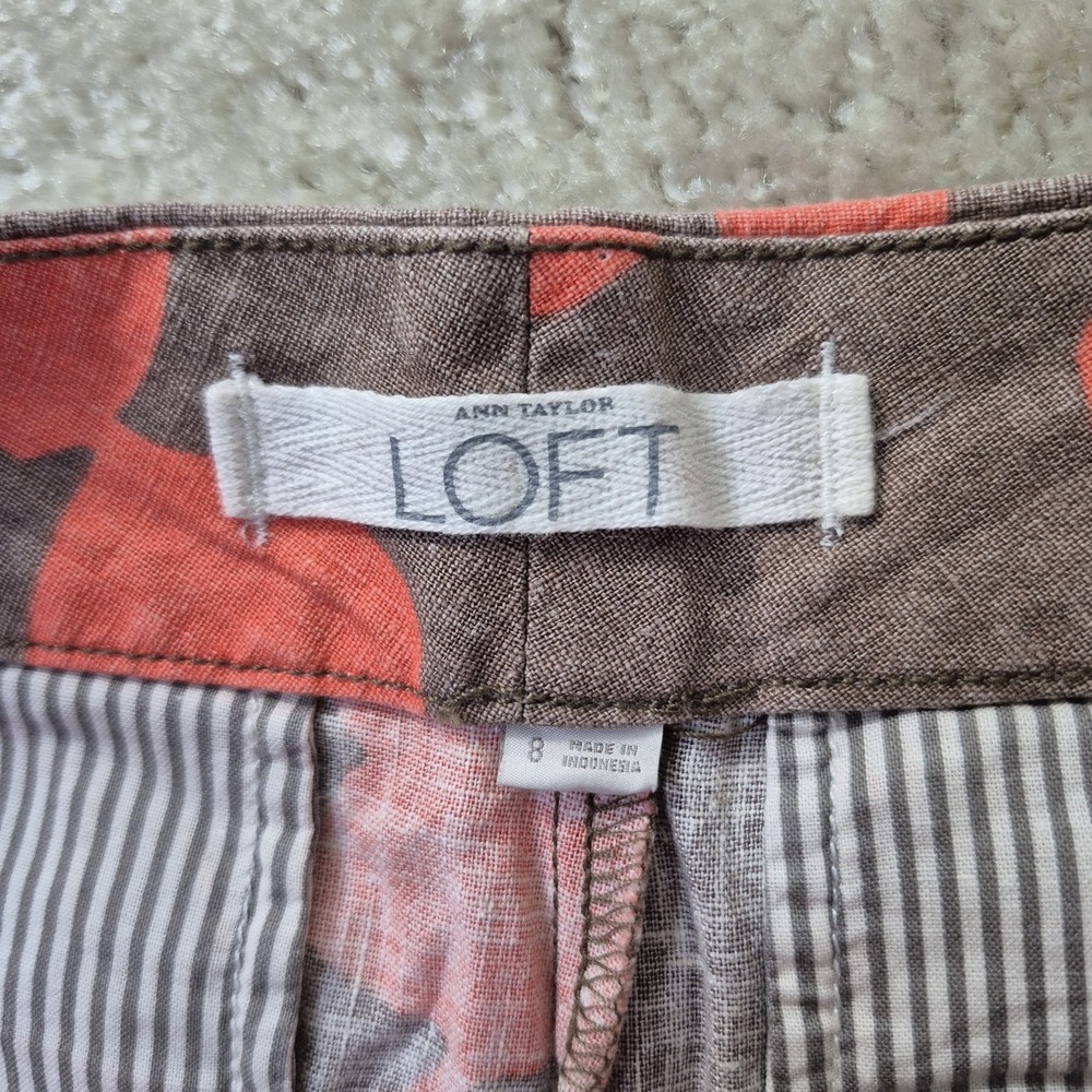 Ann Taylor Loft Short Size 8 Lot of 2 Linen Blend Chino Yellow Red Beach Coastal - Picture 4 of 12